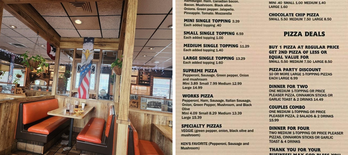 Ken's Pizza Menu